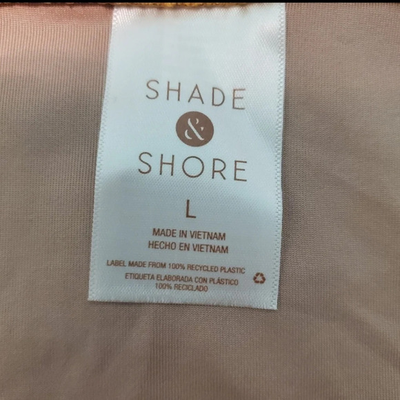 NWT Shade & Shore Women's Pucker High Waist Cheeky Bikini Bottom L 12-14 - Picture 4 of 5